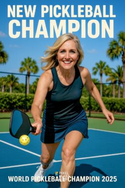 20250524 1801 Pickleball Champion Poster Remix 01jw28d8v2fn8v2wtfje36wxcb