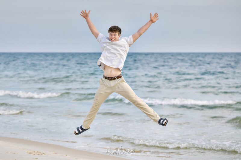 Gulf Shores High School Senior Jumping in the Air 