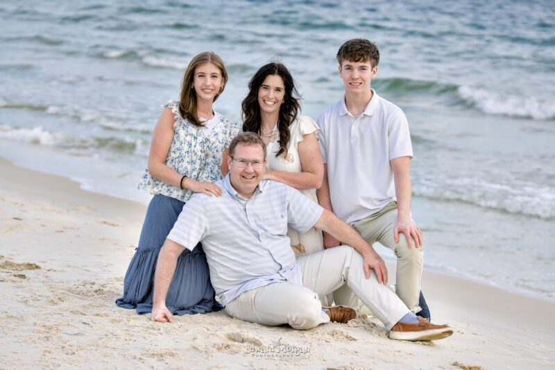High School Senior with Family Beach Portrait 