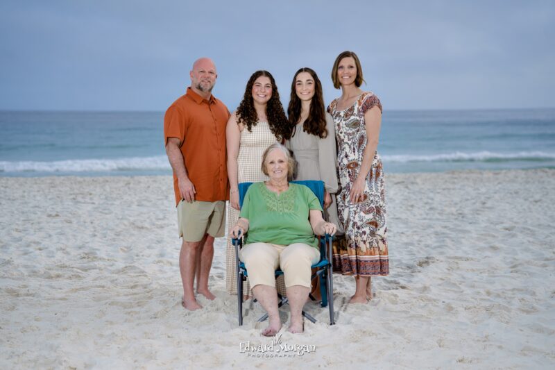 "Gulf Shores Family Beach Portrait with Grandmother." 