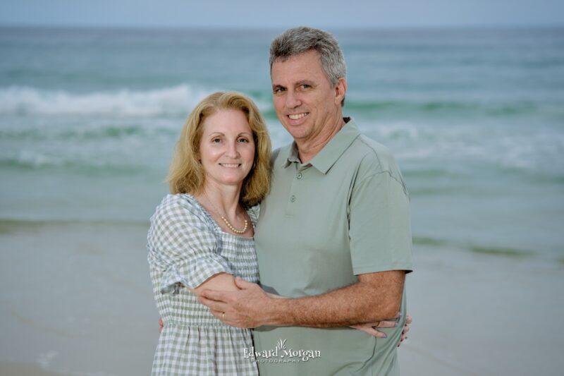 Gulf Shores family beach portrait of a couple up close. 