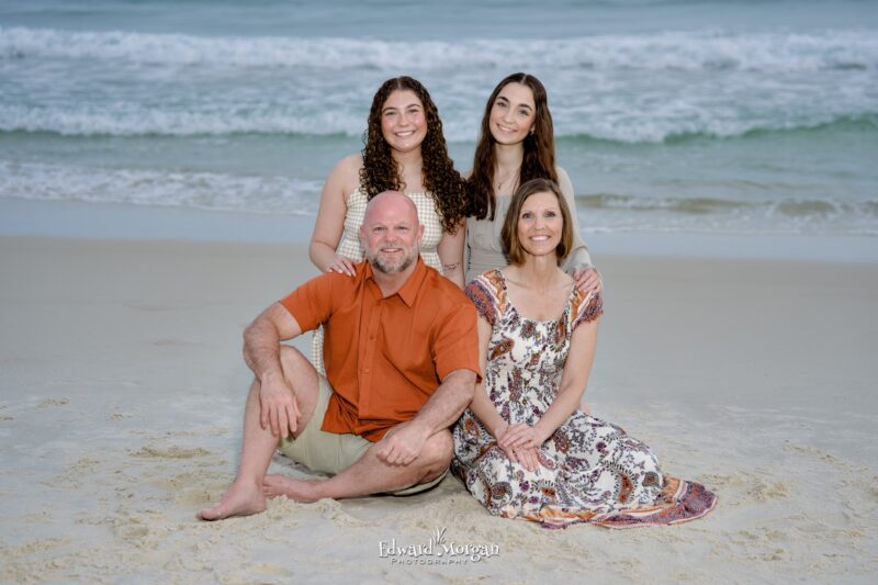 Gulf Shores Family Beach Portraits Family of Four on the Beach 